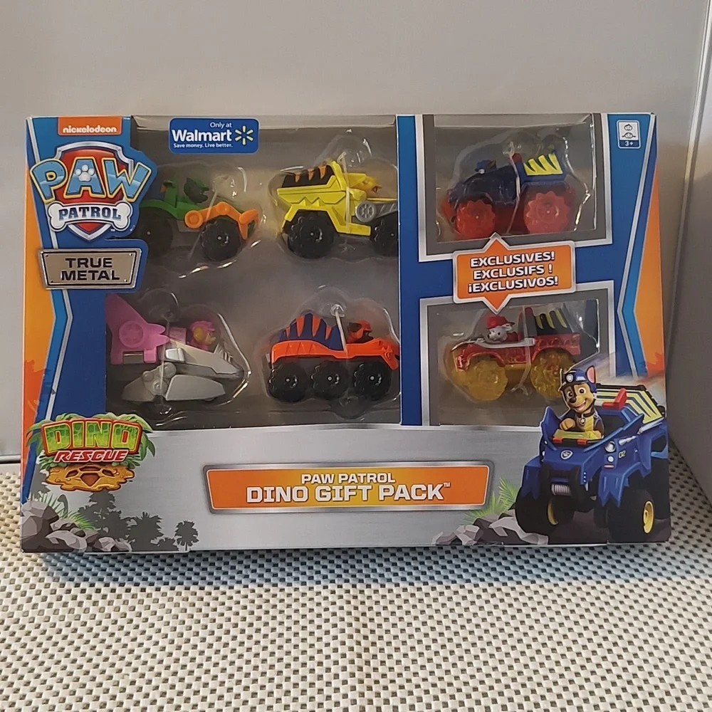 Paw Patrol Dino Gift Pack Nickelodeon Dino Rescue True Metal 6 vehicles NWT